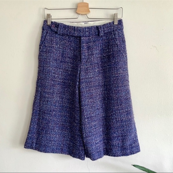 Marc Jacobs Purple Tweed Wide Leg Crop Pants Size 2 - Picture 8 of 8